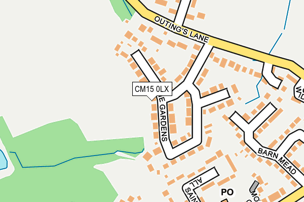 CM15 0LX map - OS OpenMap – Local (Ordnance Survey) CM15 0LX map - OS OpenMap – Local (Ordnance Survey)