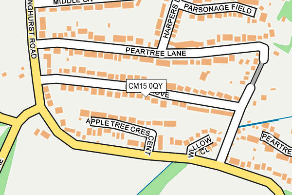 CM15 0QY map - OS OpenMap – Local (Ordnance Survey) CM15 0QY map - OS OpenMap – Local (Ordnance Survey)