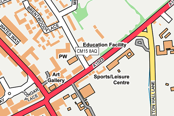 CM15 8AQ map - OS OpenMap – Local (Ordnance Survey) CM15 8AQ map - OS OpenMap – Local (Ordnance Survey)