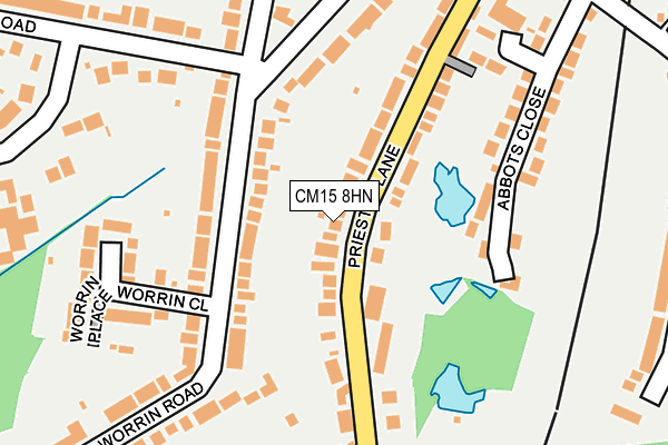 CM15 8HN map - OS OpenMap – Local (Ordnance Survey) CM15 8HN map - OS OpenMap – Local (Ordnance Survey)