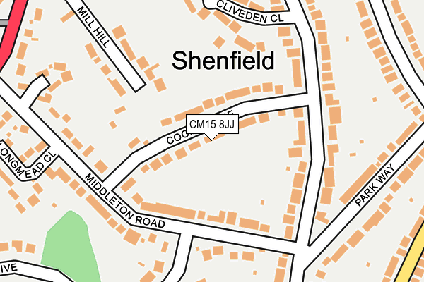 CM15 8JJ map - OS OpenMap – Local (Ordnance Survey) CM15 8JJ map - OS OpenMap – Local (Ordnance Survey)