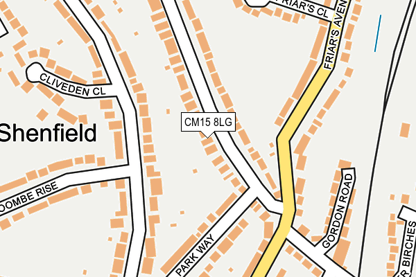 CM15 8LG map - OS OpenMap – Local (Ordnance Survey)