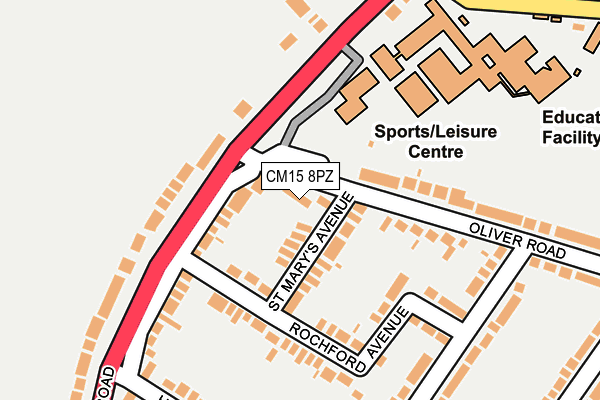 CM15 8PZ map - OS OpenMap – Local (Ordnance Survey) CM15 8PZ map - OS OpenMap – Local (Ordnance Survey)
