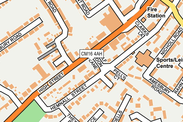 CM16 4AH map - OS OpenMap – Local (Ordnance Survey) CM16 4AH map - OS OpenMap – Local (Ordnance Survey)