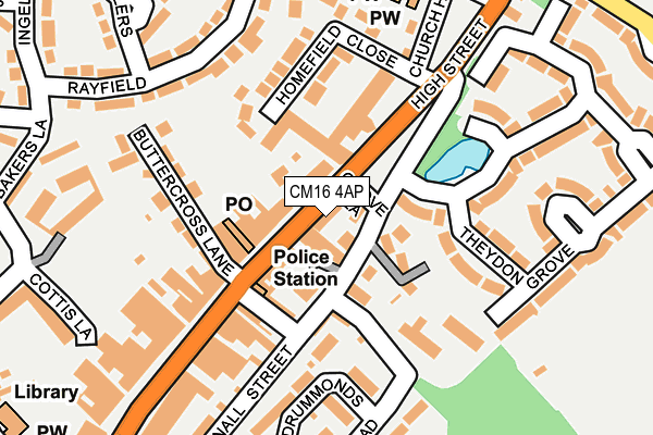 CM16 4AP map - OS OpenMap – Local (Ordnance Survey) CM16 4AP map - OS OpenMap – Local (Ordnance Survey)