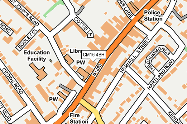 CM16 4BH map - OS OpenMap – Local (Ordnance Survey) CM16 4BH map - OS OpenMap – Local (Ordnance Survey)