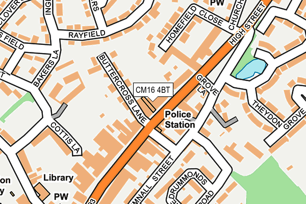 CM16 4BT map - OS OpenMap – Local (Ordnance Survey) CM16 4BT map - OS OpenMap – Local (Ordnance Survey)