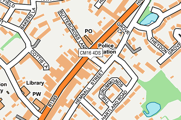 CM16 4DS map - OS OpenMap – Local (Ordnance Survey) CM16 4DS map - OS OpenMap – Local (Ordnance Survey)