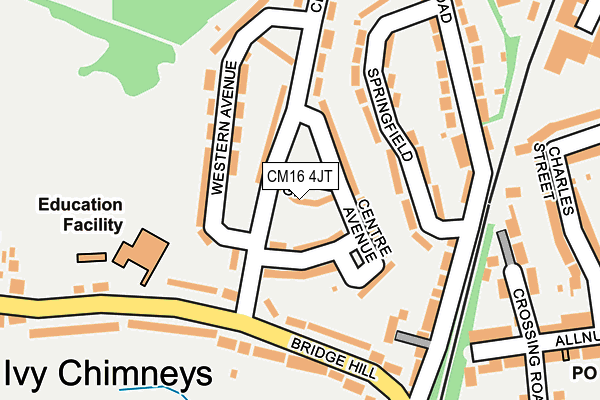 CM16 4JT map - OS OpenMap – Local (Ordnance Survey) CM16 4JT map - OS OpenMap – Local (Ordnance Survey)