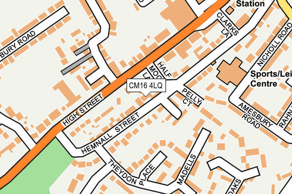 CM16 4LQ map - OS OpenMap – Local (Ordnance Survey) CM16 4LQ map - OS OpenMap – Local (Ordnance Survey)