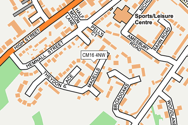 CM16 4NW map - OS OpenMap – Local (Ordnance Survey) CM16 4NW map - OS OpenMap – Local (Ordnance Survey)