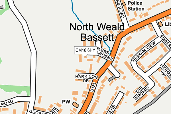 CM16 6HY map - OS OpenMap – Local (Ordnance Survey) CM16 6HY map - OS OpenMap – Local (Ordnance Survey)