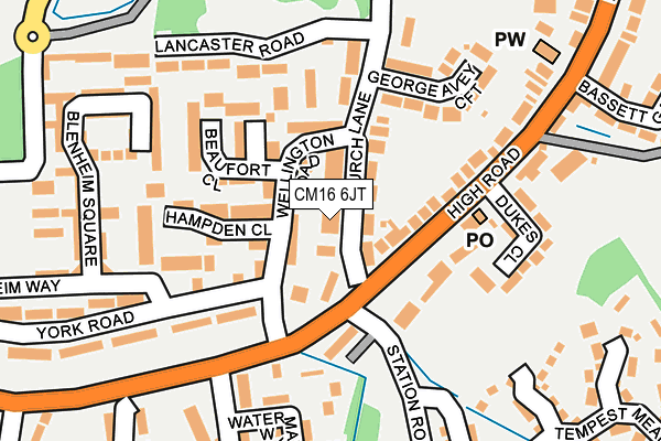 CM16 6JT map - OS OpenMap – Local (Ordnance Survey) CM16 6JT map - OS OpenMap – Local (Ordnance Survey)
