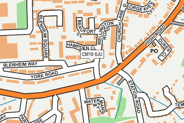 CM16 6JU map - OS OpenMap – Local (Ordnance Survey) CM16 6JU map - OS OpenMap – Local (Ordnance Survey)