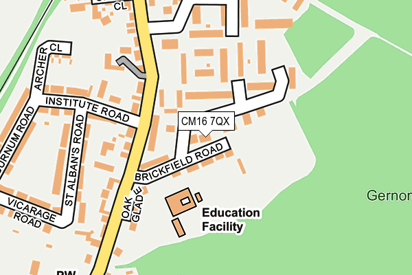 CM16 7QX map - OS OpenMap – Local (Ordnance Survey) CM16 7QX map - OS OpenMap – Local (Ordnance Survey)
