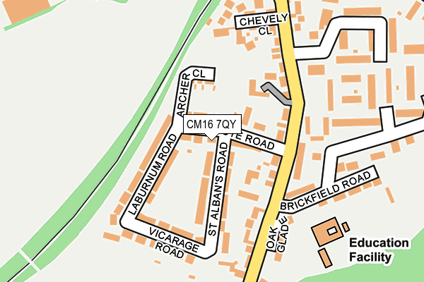 CM16 7QY map - OS OpenMap – Local (Ordnance Survey) CM16 7QY map - OS OpenMap – Local (Ordnance Survey)