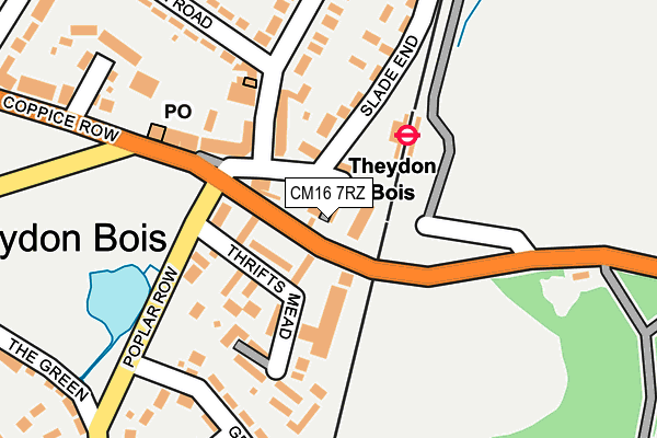 CM16 7RZ map - OS OpenMap – Local (Ordnance Survey)