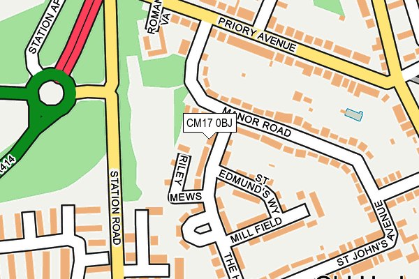 CM17 0BJ map - OS OpenMap – Local (Ordnance Survey) CM17 0BJ map - OS OpenMap – Local (Ordnance Survey)