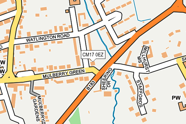 CM17 0EZ map - OS OpenMap – Local (Ordnance Survey) CM17 0EZ map - OS OpenMap – Local (Ordnance Survey)