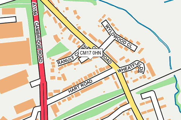 CM17 0HN map - OS OpenMap – Local (Ordnance Survey) CM17 0HN map - OS OpenMap – Local (Ordnance Survey)