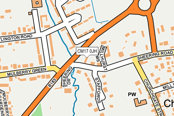 CM17 0JH map - OS OpenMap – Local (Ordnance Survey) CM17 0JH map - OS OpenMap – Local (Ordnance Survey)