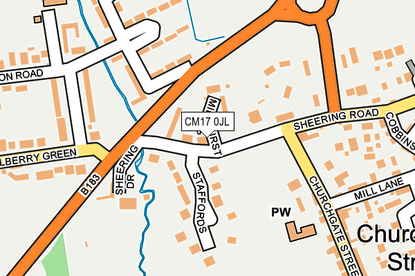 CM17 0JL map - OS OpenMap – Local (Ordnance Survey) CM17 0JL map - OS OpenMap – Local (Ordnance Survey)