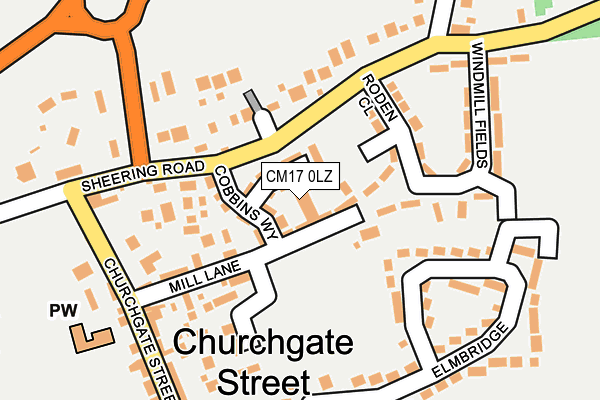 CM17 0LZ map - OS OpenMap – Local (Ordnance Survey) CM17 0LZ map - OS OpenMap – Local (Ordnance Survey)