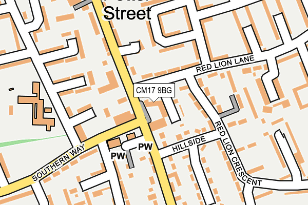 CM17 9BG map - OS OpenMap – Local (Ordnance Survey) CM17 9BG map - OS OpenMap – Local (Ordnance Survey)