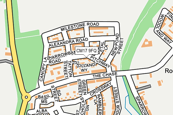 CM17 9FQ map - OS OpenMap – Local (Ordnance Survey) CM17 9FQ map - OS OpenMap – Local (Ordnance Survey)