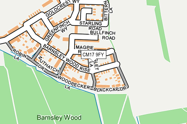 CM17 9FY map - OS OpenMap – Local (Ordnance Survey) CM17 9FY map - OS OpenMap – Local (Ordnance Survey)