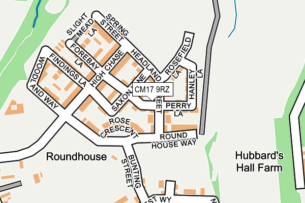 CM17 9RZ map - OS OpenMap – Local (Ordnance Survey) CM17 9RZ map - OS OpenMap – Local (Ordnance Survey)