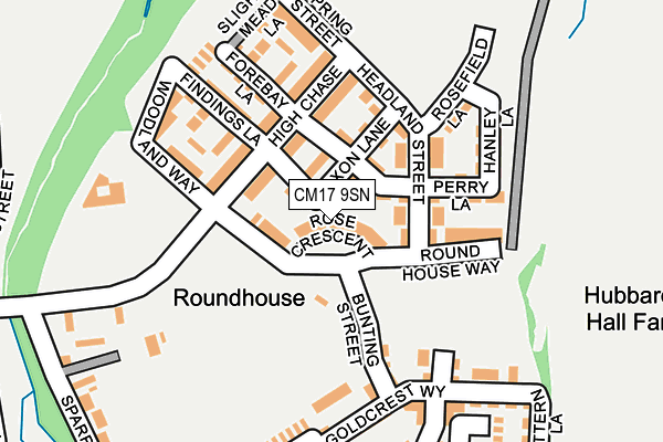 CM17 9SN map - OS OpenMap – Local (Ordnance Survey) CM17 9SN map - OS OpenMap – Local (Ordnance Survey)