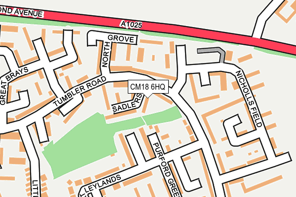 CM18 6HQ map - OS OpenMap – Local (Ordnance Survey) CM18 6HQ map - OS OpenMap – Local (Ordnance Survey)