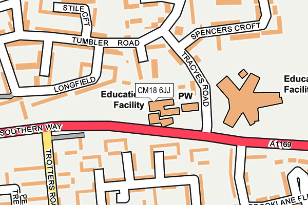 CM18 6JJ map - OS OpenMap – Local (Ordnance Survey) CM18 6JJ map - OS OpenMap – Local (Ordnance Survey)