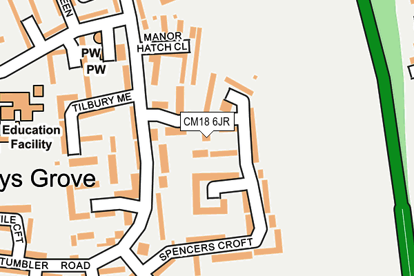 CM18 6JR map - OS OpenMap – Local (Ordnance Survey) CM18 6JR map - OS OpenMap – Local (Ordnance Survey)