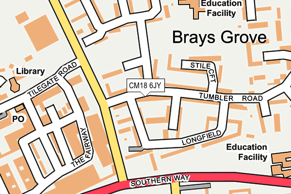 CM18 6JY map - OS OpenMap – Local (Ordnance Survey) CM18 6JY map - OS OpenMap – Local (Ordnance Survey)