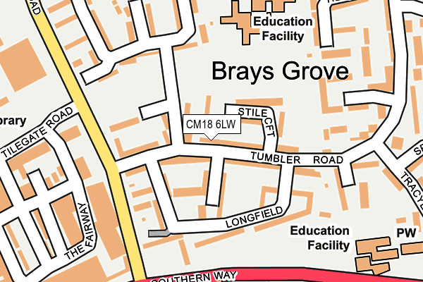 CM18 6LW map - OS OpenMap – Local (Ordnance Survey) CM18 6LW map - OS OpenMap – Local (Ordnance Survey)