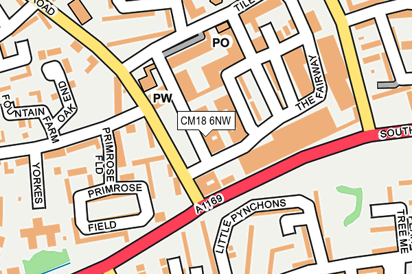 CM18 6NW map - OS OpenMap – Local (Ordnance Survey) CM18 6NW map - OS OpenMap – Local (Ordnance Survey)