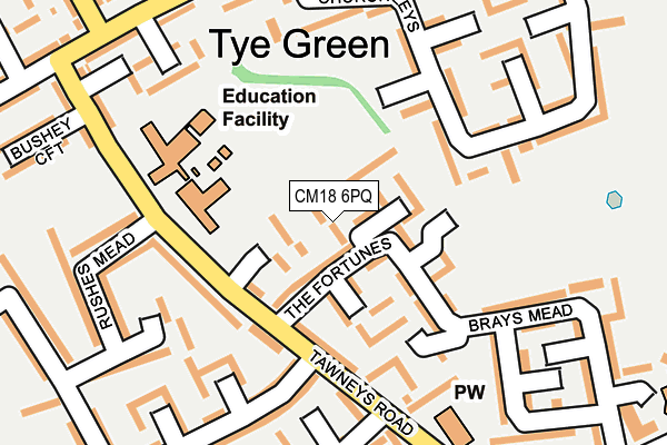 CM18 6PQ map - OS OpenMap – Local (Ordnance Survey) CM18 6PQ map - OS OpenMap – Local (Ordnance Survey)