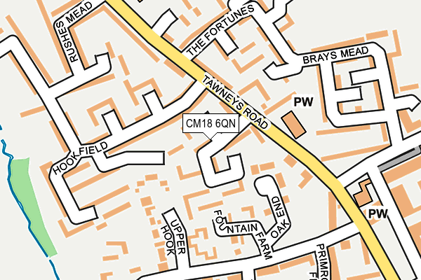 CM18 6QN map - OS OpenMap – Local (Ordnance Survey) CM18 6QN map - OS OpenMap – Local (Ordnance Survey)