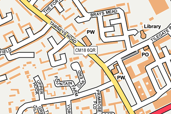 CM18 6QR map - OS OpenMap – Local (Ordnance Survey) CM18 6QR map - OS OpenMap – Local (Ordnance Survey)