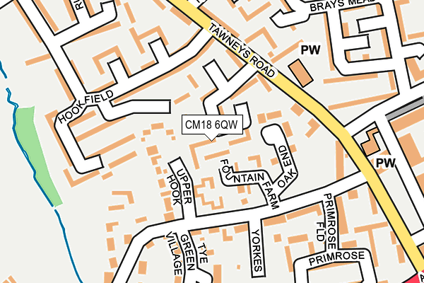 CM18 6QW map - OS OpenMap – Local (Ordnance Survey) CM18 6QW map - OS OpenMap – Local (Ordnance Survey)