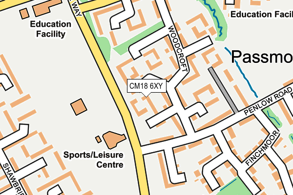 CM18 6XY map - OS OpenMap – Local (Ordnance Survey) CM18 6XY map - OS OpenMap – Local (Ordnance Survey)