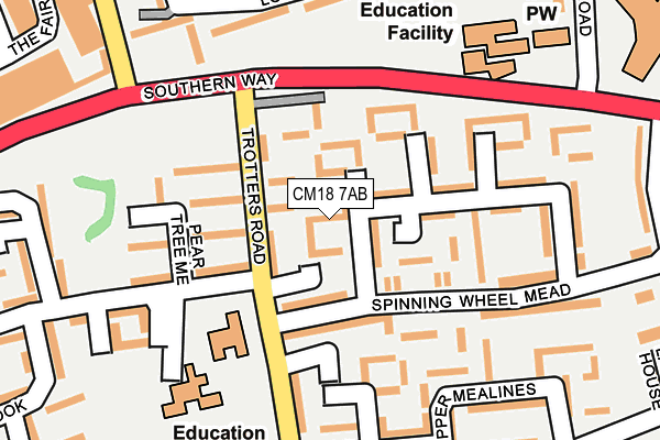 CM18 7AB map - OS OpenMap – Local (Ordnance Survey)