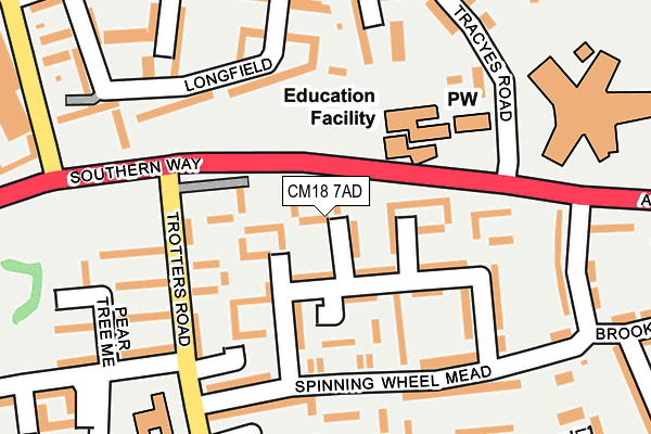 CM18 7AD map - OS OpenMap – Local (Ordnance Survey) CM18 7AD map - OS OpenMap – Local (Ordnance Survey)