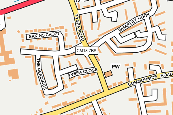 CM18 7BS map - OS OpenMap – Local (Ordnance Survey) CM18 7BS map - OS OpenMap – Local (Ordnance Survey)