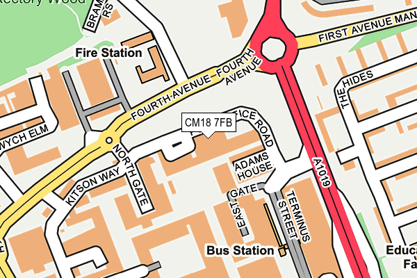 CM18 7FB map - OS OpenMap – Local (Ordnance Survey) CM18 7FB map - OS OpenMap – Local (Ordnance Survey)