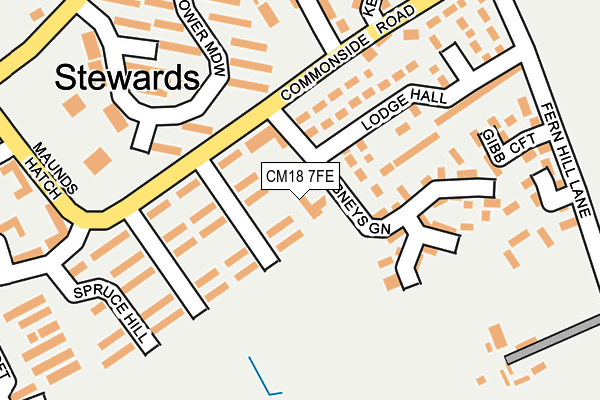 CM18 7FE map - OS OpenMap – Local (Ordnance Survey) CM18 7FE map - OS OpenMap – Local (Ordnance Survey)
