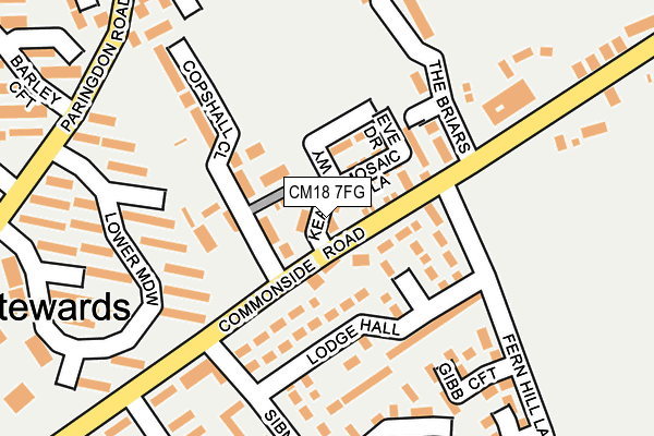 CM18 7FG map - OS OpenMap – Local (Ordnance Survey) CM18 7FG map - OS OpenMap – Local (Ordnance Survey)
