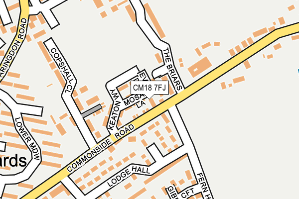 CM18 7FJ map - OS OpenMap – Local (Ordnance Survey) CM18 7FJ map - OS OpenMap – Local (Ordnance Survey)